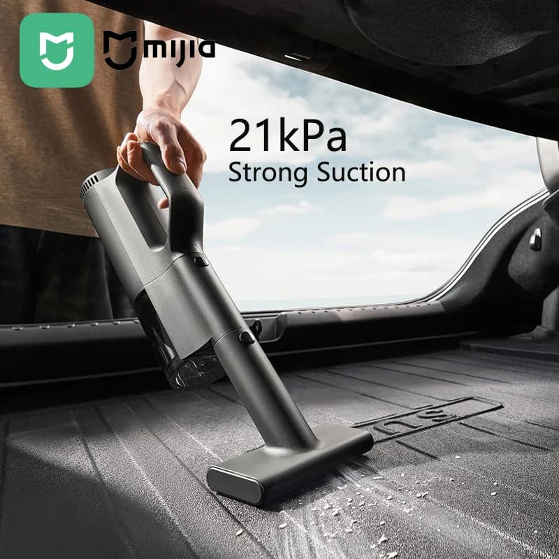 Aspirapolvere per Auto Mijia, 21kPa di Aspirazione, Ricarica Type-C, Filtrazione a 5 Stadi, 2400mAh, Aspirapolvere Wireless per Casa, Lavabile