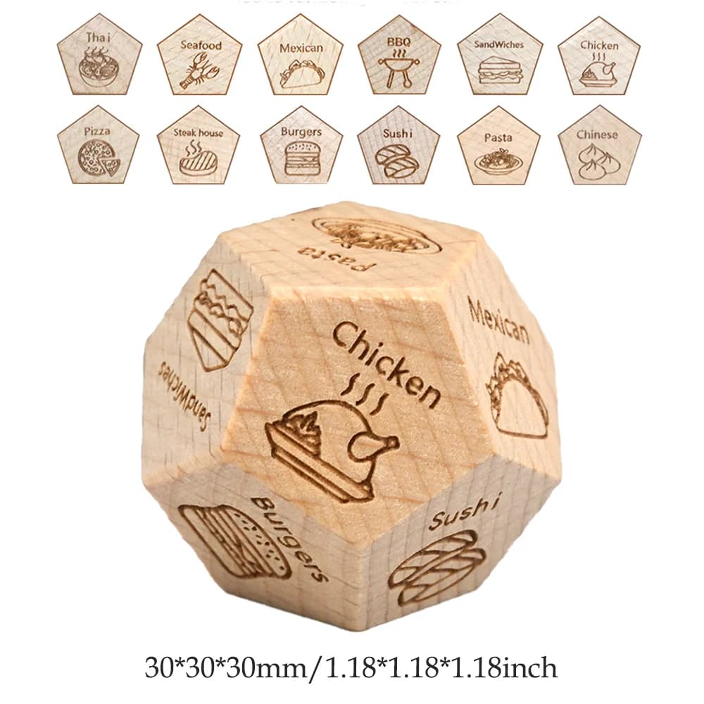 Determine alimentari Dadi per Anniversario Date Notti Dadi per la decisione alimentare per coppie Set di dadi regalo Regalo di dadi per San Valentino di Natale