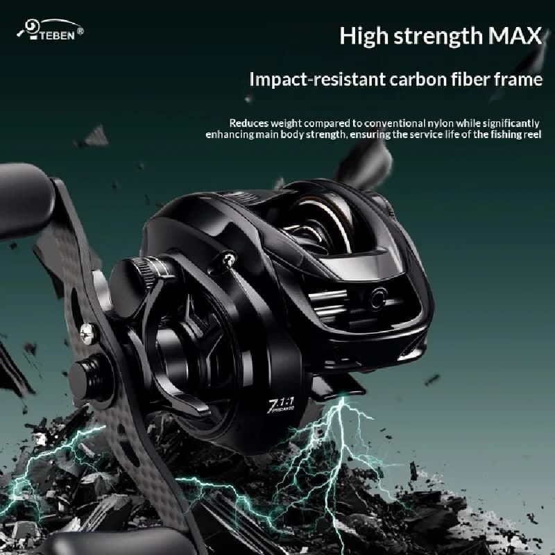 TEBEN Dc Baitcasting Reel Electronic Brake System Anti Backlash Long Casting Universal For Saltwater Freshwater Micro Fishing