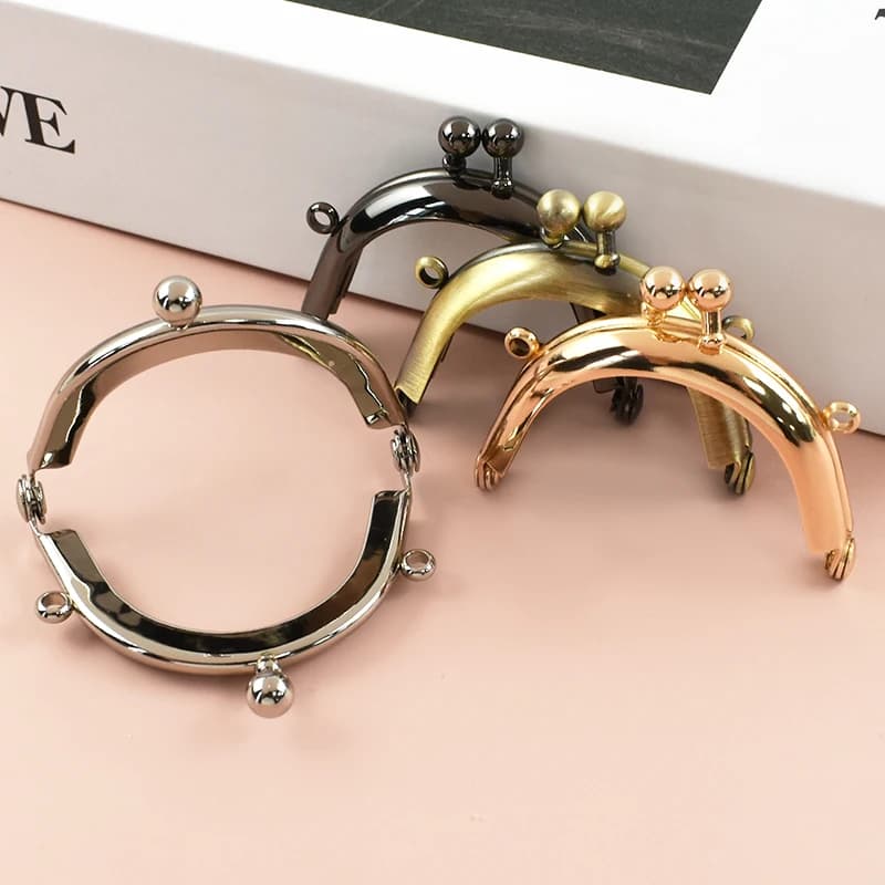2/5/10Pcs 5cm Mini Metal Purse Frame Wallet Small Bag Handle Kiss Clasp Smooth Mouth Gold Handbags Coin Handmade DIY Accessories