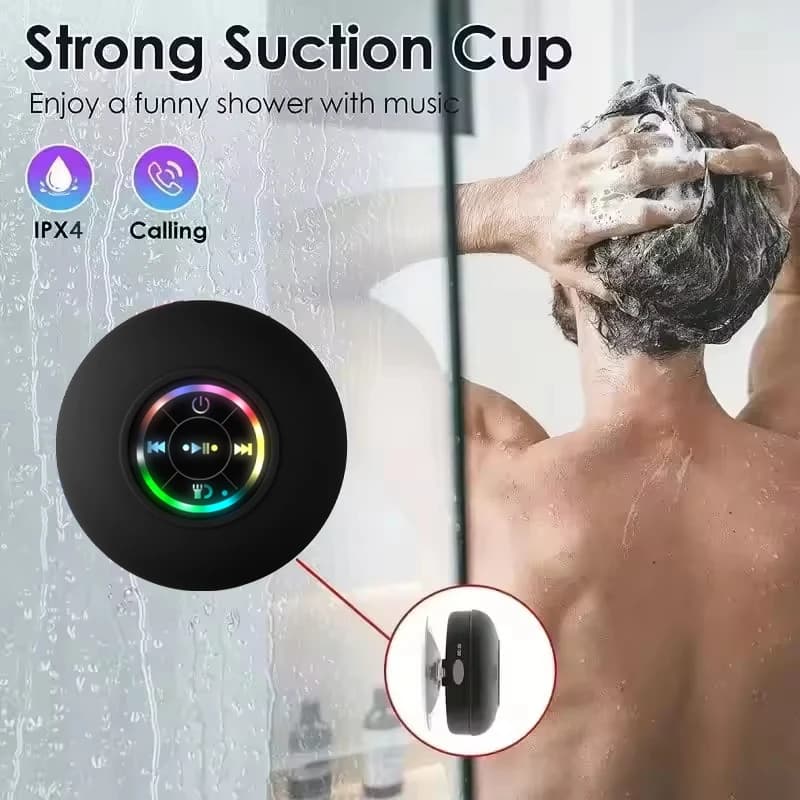 Altoparlante Bluetooth Impermeabile per Bagno, Mini Speaker Portatile con Ventosa Grande, Cassa Stereo per Sport all'Aperto