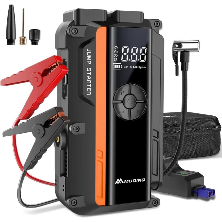 M-JA1 Avviatore di emergenza per auto con compressore d'aria 4000A 150PSI Avviamento a ponticello portatile per veicoli da 12 V Supporta gas da 10 litri e 8