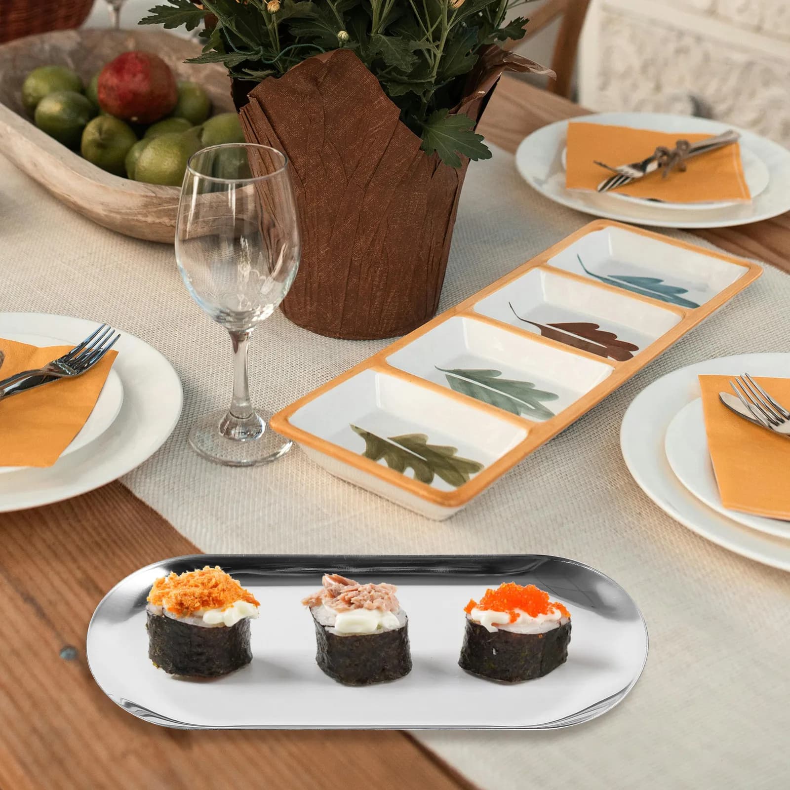 Sturdy Oval Metal Serving Tray for Fruits Candies Snacks Appetizers Tea Desserts Decorative Coffee Table Tray Dried Fruit Plate