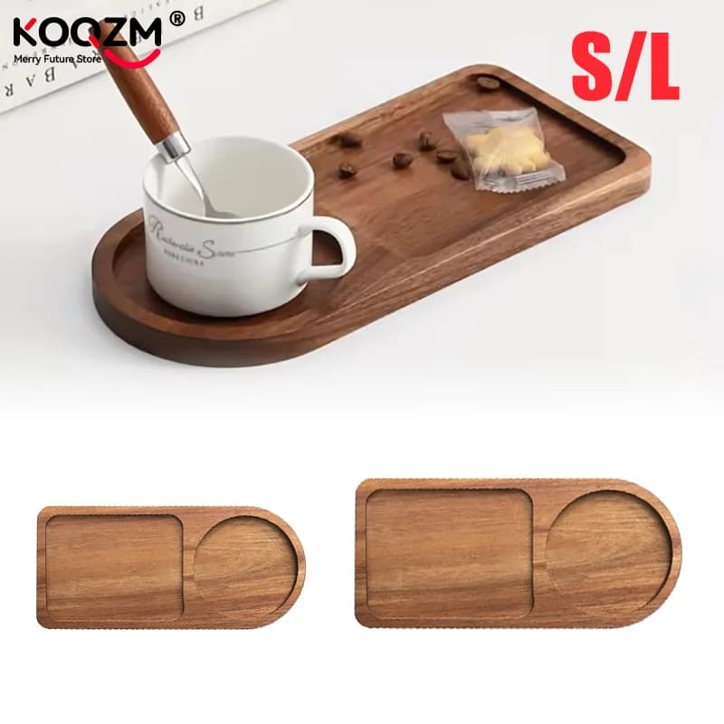 Vassoio per tè e caffè in legno Frutta Dessert Piatto di caramelle Decorazione da tavolo Pane Snack Piatto per alimenti Vassoio Stoviglie decorative Cucina di casa