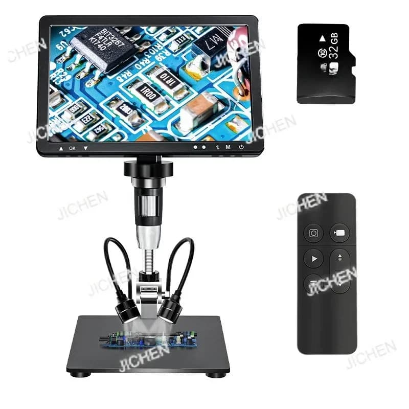 Microscopio Digitale JC con Schermo da 10.1 Pollici, Microscopio Elettronico, Lente d'Ingrandimento Elettronica DM12 per Manutenzione