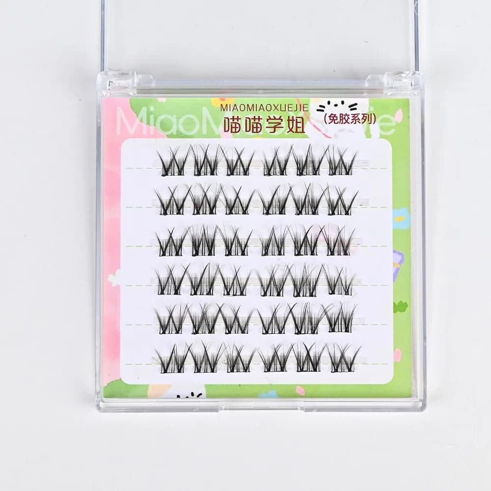 Ciglia Finte 3D Popular with Gel Collar Strips, Multipli Styles for Anime Cosplay, Ciglia Manga Fatte a Mano, Ciglia Gatto e Elfo per Uomo