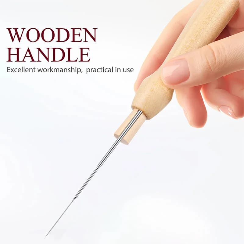 Wooden Needle Felting Handles Ergonomic Craft Tool for Wool Felt DIY Punch Needle Cross Stitch Felting Supplies Handle