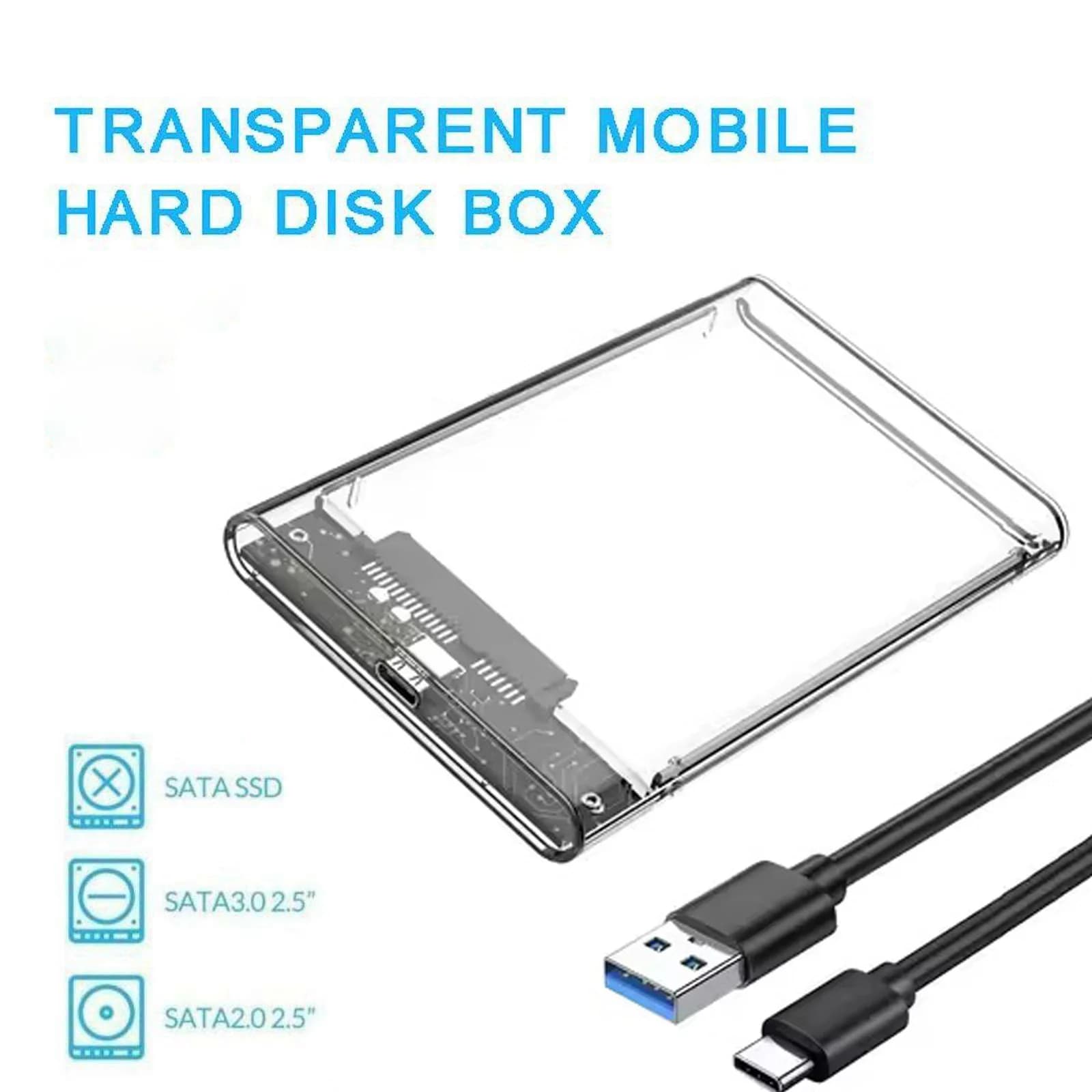 Custodia per disco rigido Custodia per disco rigido esterno SSD da 2,5 pollici SATA a USB 3.1/ Custodia per HDD USB C Scatola per disco rigido gratuito con strumento da 5 Gbps