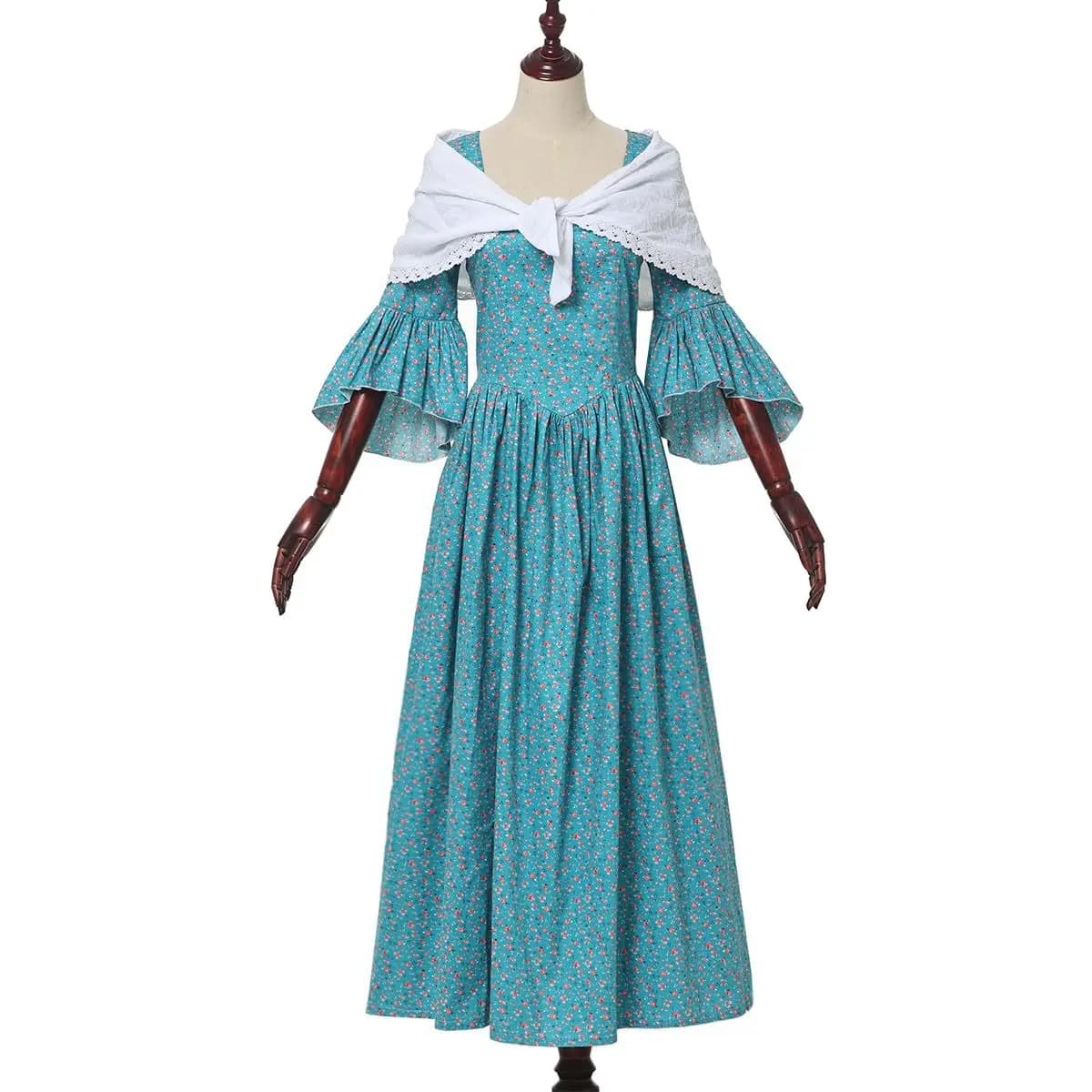 Medieval Colonial Floral Ball Gown 18th Century Marie Antoinette Wedding Dress Renaissance Tea Party Holiday Costumes
