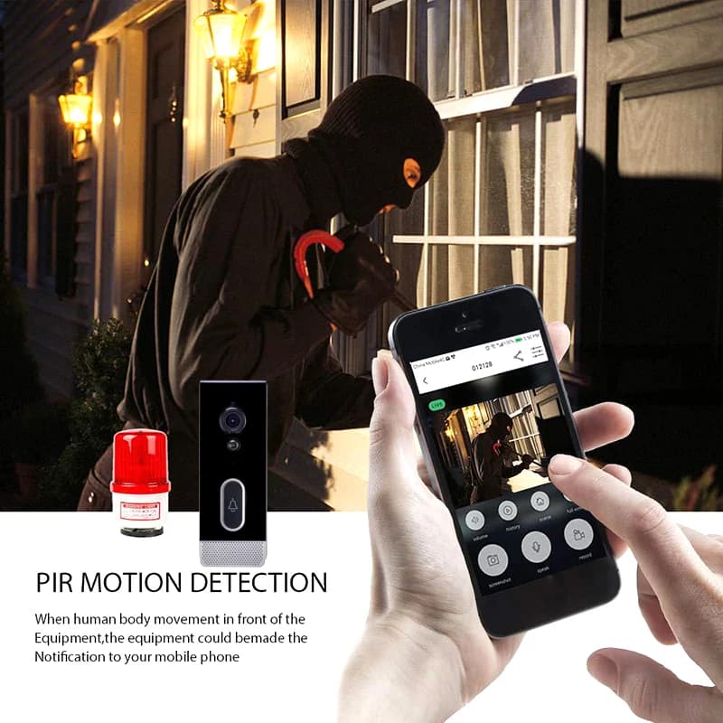 Tuya Campanello senza fili esterno Wifi 1080P Visione notturna Audio bidirezionale Citofono Video Impermeabile Smart Home Rileva campanello per porte Telecamera