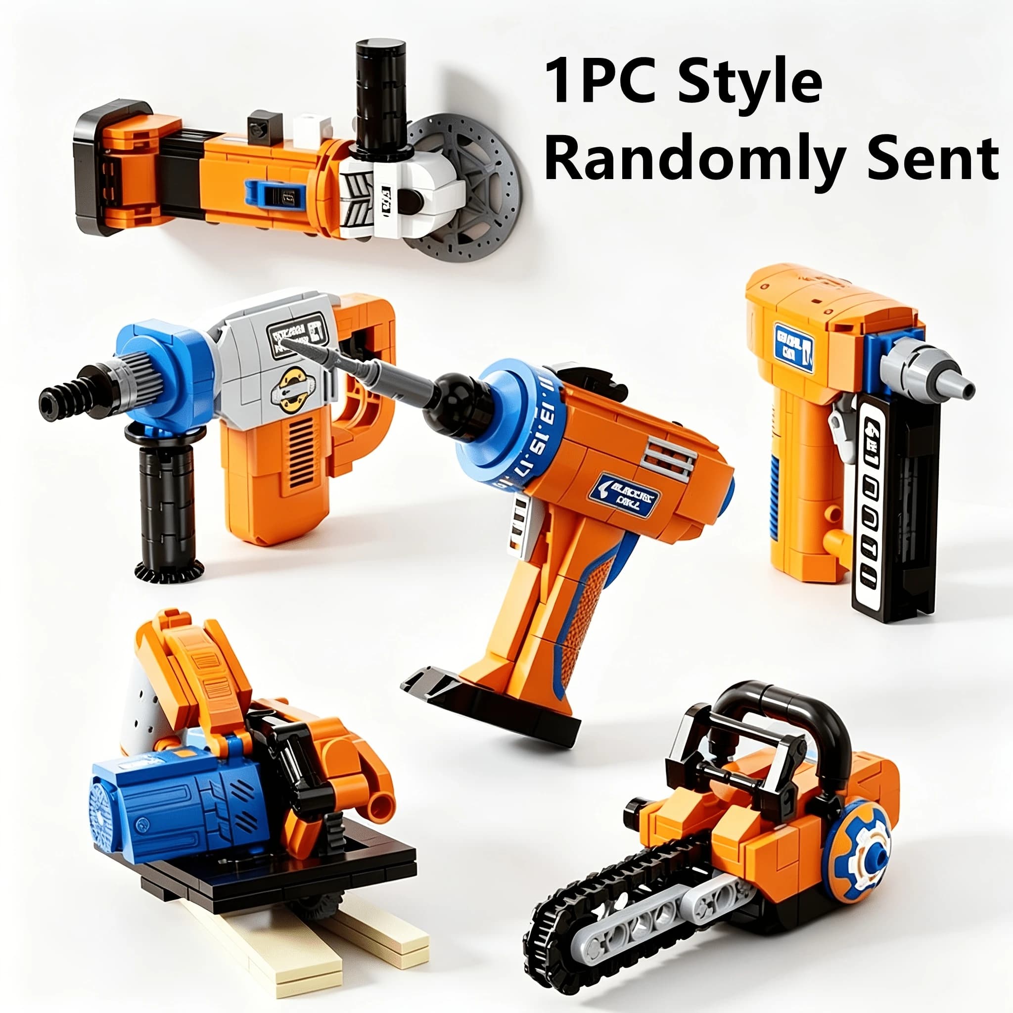 1 Random Style Tool Series Building Block Set, Suitable for Sharing, Entertainment, and Educational Games — Fun Building Block Toys with Bright Colors and Creative Designs, Stimulating Creativity and Brain Development, Becoming a Unique Collection Piece after Completion, Can Cultivate Children's Thinking Skills, Focus Training, and Parent-Child Interaction, Ideal as a Gift for Children's Parties, Birthdays, Christmas, Halloween, and New Year