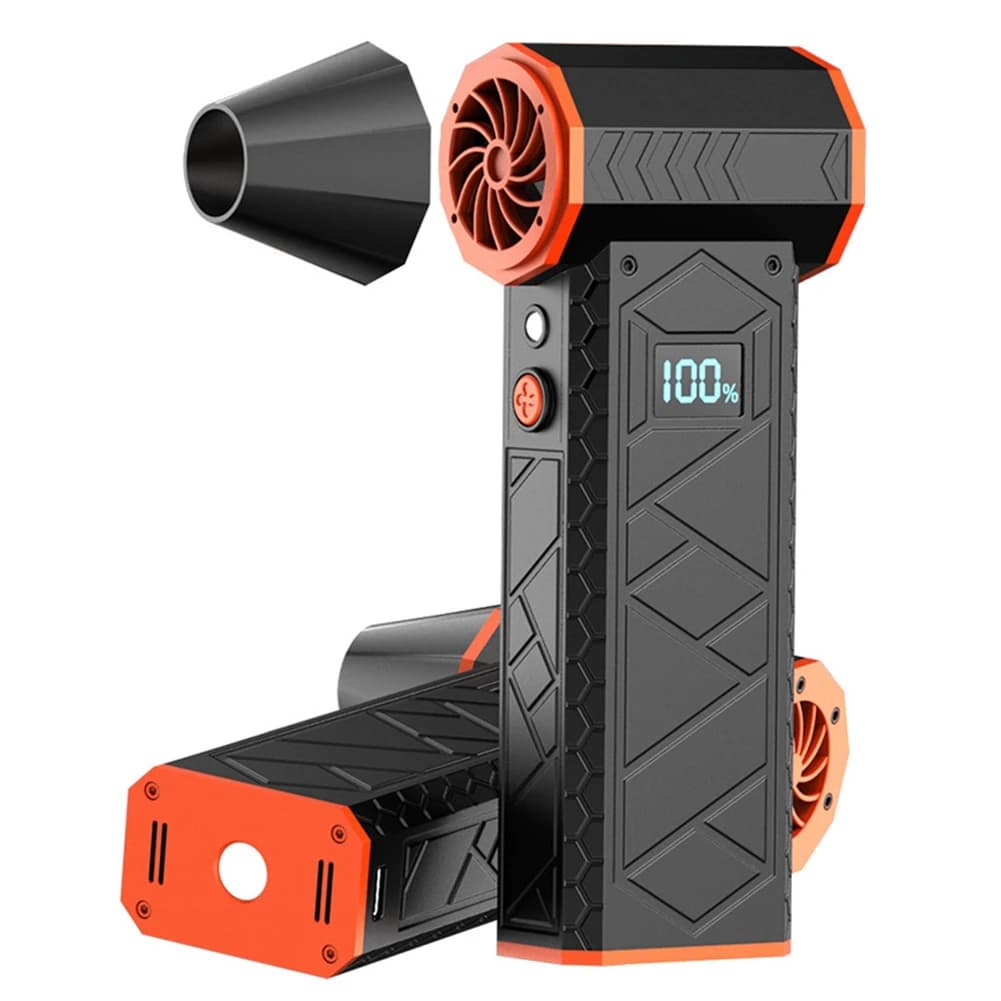 Ventilatore industriale portatile, mini ventilatore, ventilatore elettrico con motore brushless da 1300 giri/min con 3 velocità del vento Nero + Arancione-A