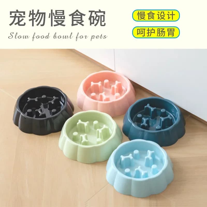 Color Slow Feeder Cat Bowl Anti-Choking Plastic Dog Puzzle Food Bowl Pet Supplies Anxiety Relief Dog Water Basin