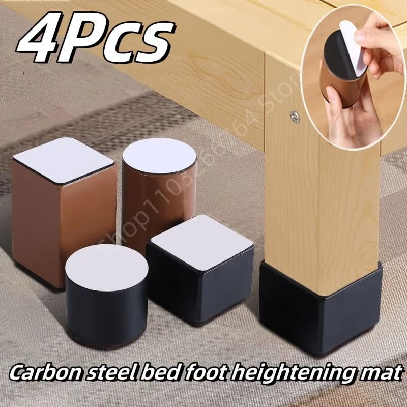 4 pezzi mobili pesanti piedini rialzati in acciaio al carbonio letto divano sedia piedi da tavolo tappetino antiscivolo resistente all'usura montante in acciaio al carbonio