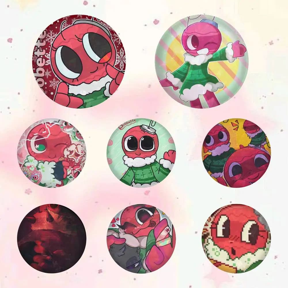 Spille Rotonde Cartoon Bobette D-Dandy's W-World 75x75 25x25 mm per Zaino, Camicia, Accessori, Gioielli, Distintivo, Regalo per Amici
