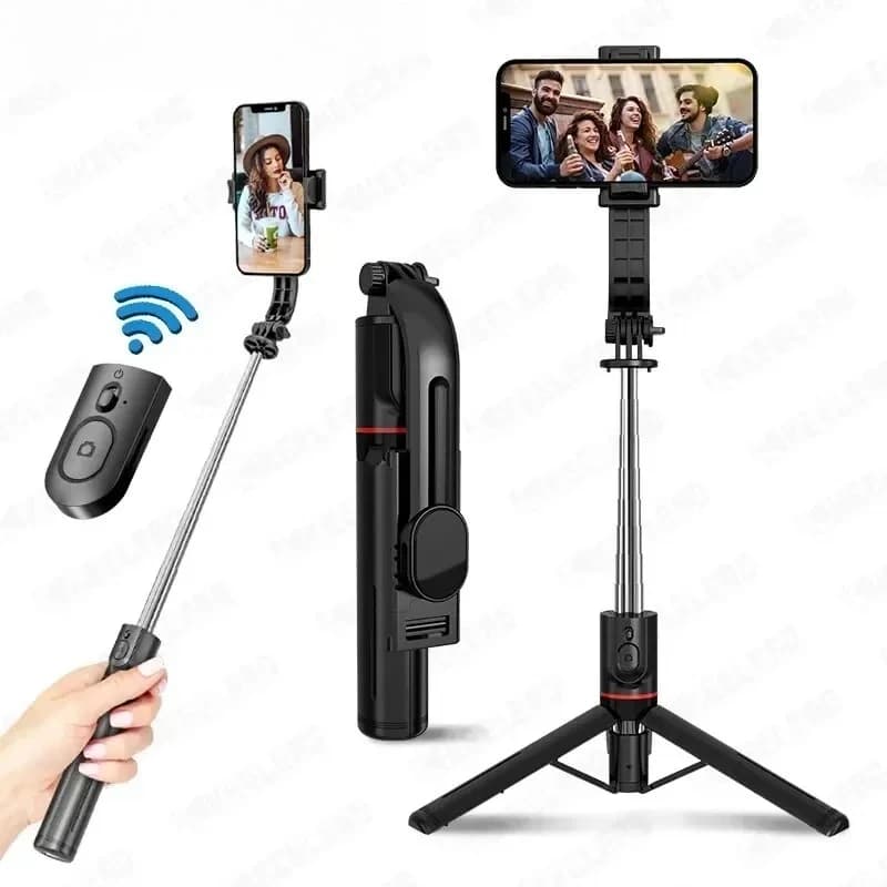 Selfie Stick wireless per smartphone Treppiede da 44 pollici con supporto pieghevole remoto Bluetooth per registrazione di riprese Vlog