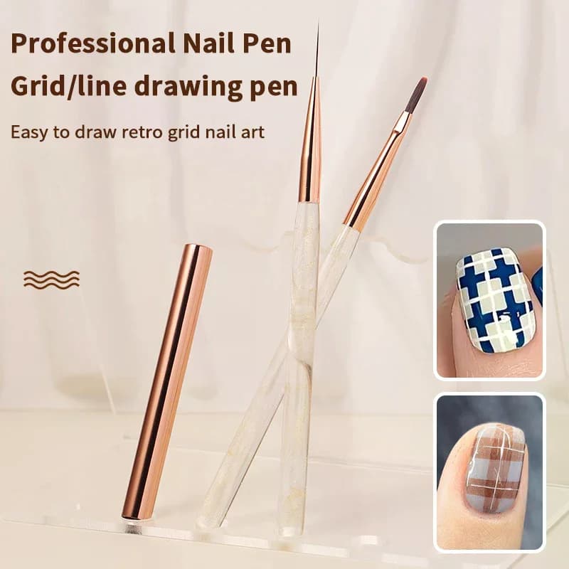 1/2PCS French Plaid Nail Art Brushes Set Line Grid Pattern Drawing Pen For DIY UV Gel Extension Painting Supplies DIY Design