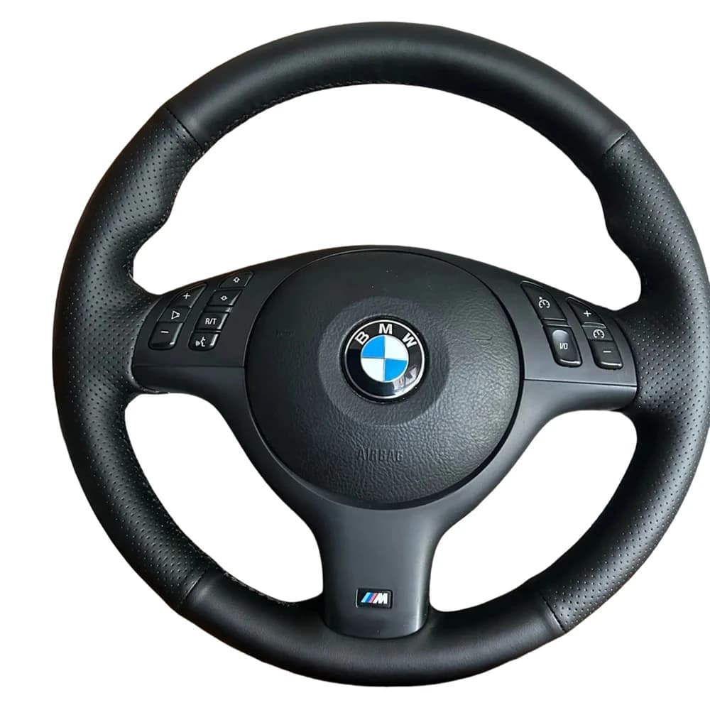 Coprivolante per auto in pelle microfibra cucito a mano personalizzato per BMW E46 E39 330i 540i 525i 530i 330Ci M3 2001-2014