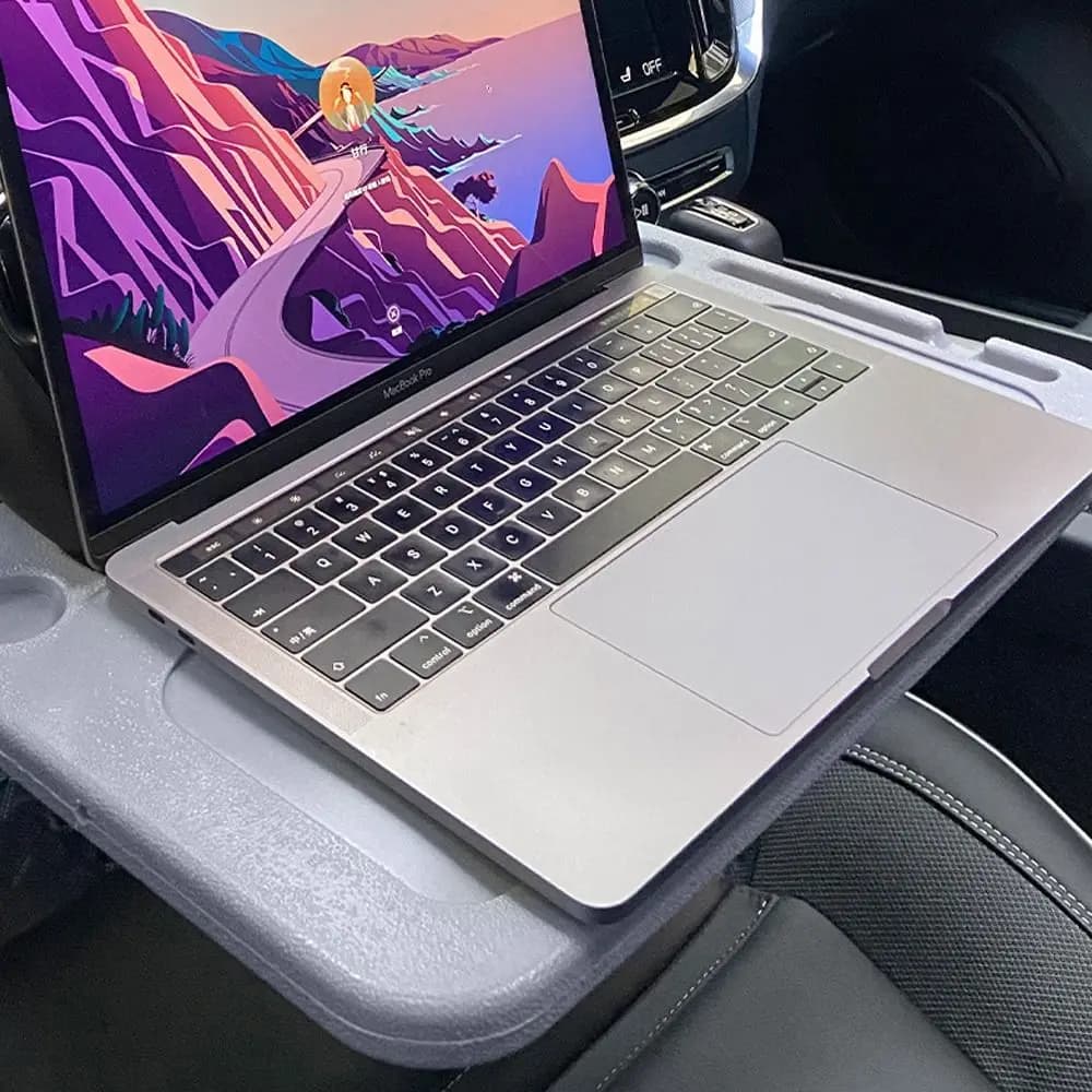 Vassoio per volante per auto portatile Comodo tavolo da pranzo multifunzionale con schienale per sedia Tavolo per tablet portatile Forniture per interni auto