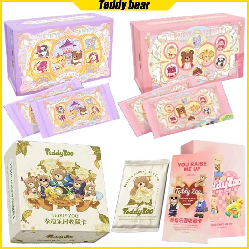 Carte di orsacchiotto Teddy Zoo Teddy Family Collezione di anime Carte Scatole misteriose Giochi da tavolo Giocattoli Regali di compleanno per ragazzi e ragazze