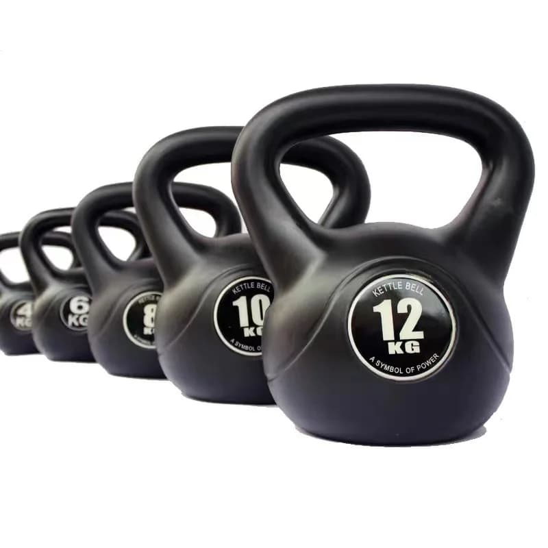 Set di Pesi Kettlebell Rivestiti in Vinile con Vassoio per Cross Training, MMA, Allenamento Domestico, Fitness e Workout