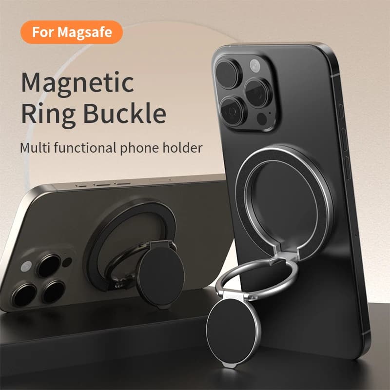 Supporto Magnetico Bifacciale MagSafe per Telefono, Anello di Supporto e Cavalletto per iPhone 17 16 Android, per Palestra e Auto