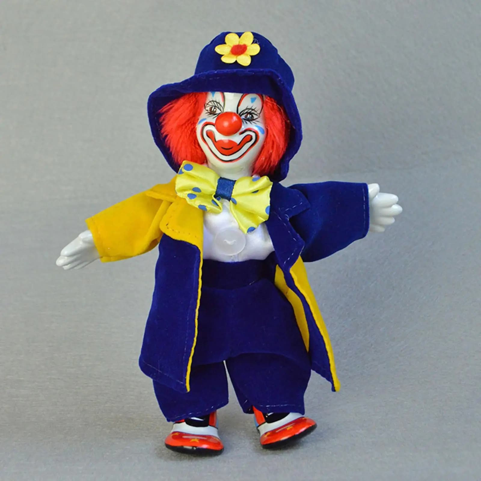 Statuetta per bambola da clown sorridente in ceramica da circo, da tavolo, indossa abiti, divertente ornamento per bambola arlequin, raccogliere decorazioni, regali per bambini