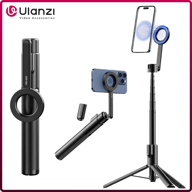 Ulanzi MG-003 Pro Treppiede magnetico per selfie stick per telefono Tripod selfie allungabile da 1,36 m per iPhone 15 14 13 12 Vlog Liveing