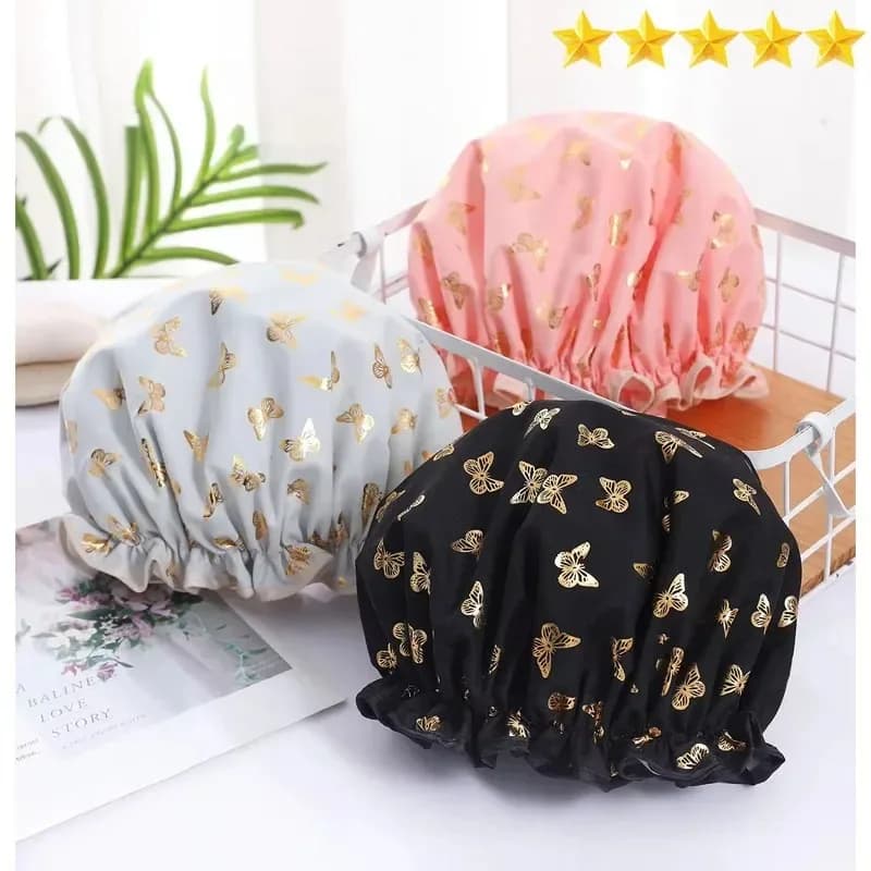Waterproof double shower head terylene printed gold for women essential for bathroom