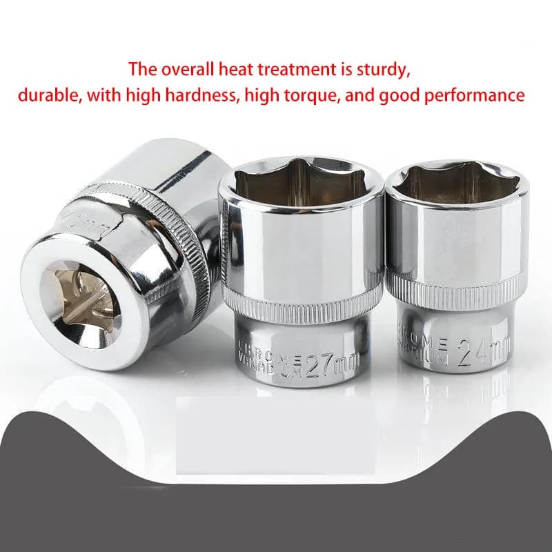 1/2 "Drive Short Hex Socket Crv metric mirror polished 12.5mm kit di attrezzi per la riparazione dell'auto 13/17/24/27/30/32mm