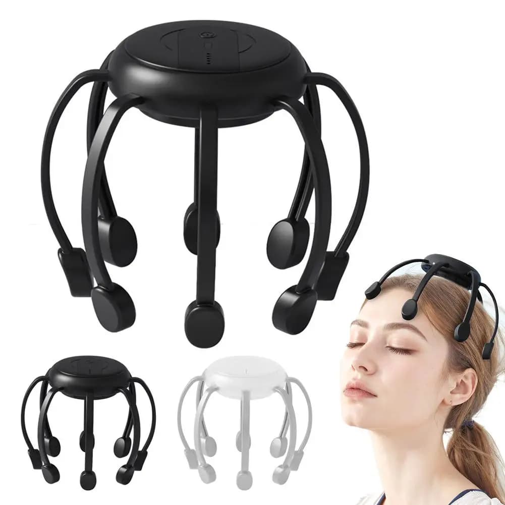 Massaggiatore elettrico per cuoio capelluto con 8 artigli rimovibili e 5 modalità di vibrazione per la circolazione sanguigna e il sollievo dallo stress, design portatile