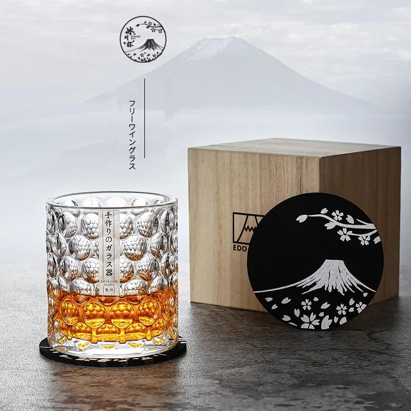 Pearl Point Whisky Cup Brandy Glass Gift Old-fashioned Crystal Wine Tasting Glassware 3D Relief Tumbler Whisky Snifter boccale di birra