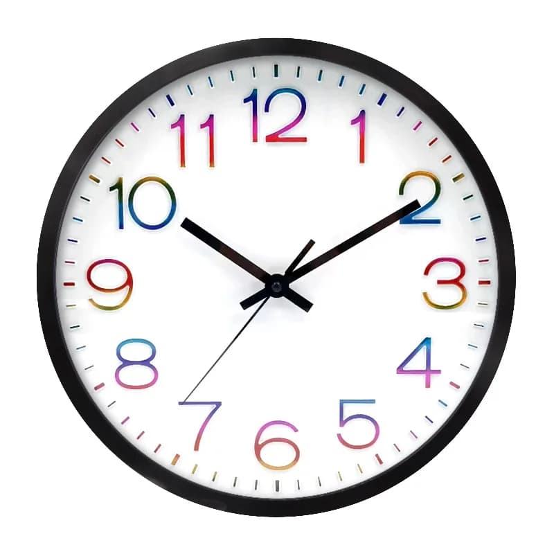 Orologio da Parete Moderno 12 Pollici, Numeri Multicolore