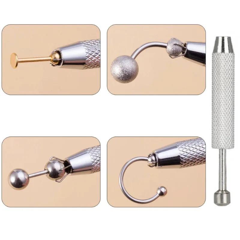 1Pc Quattro Artigli Perline Holder Pick-up Tool Diamond Gems Prong Holder Pins Catcher Grabber Body Piercing Sprinkle Pen Tool