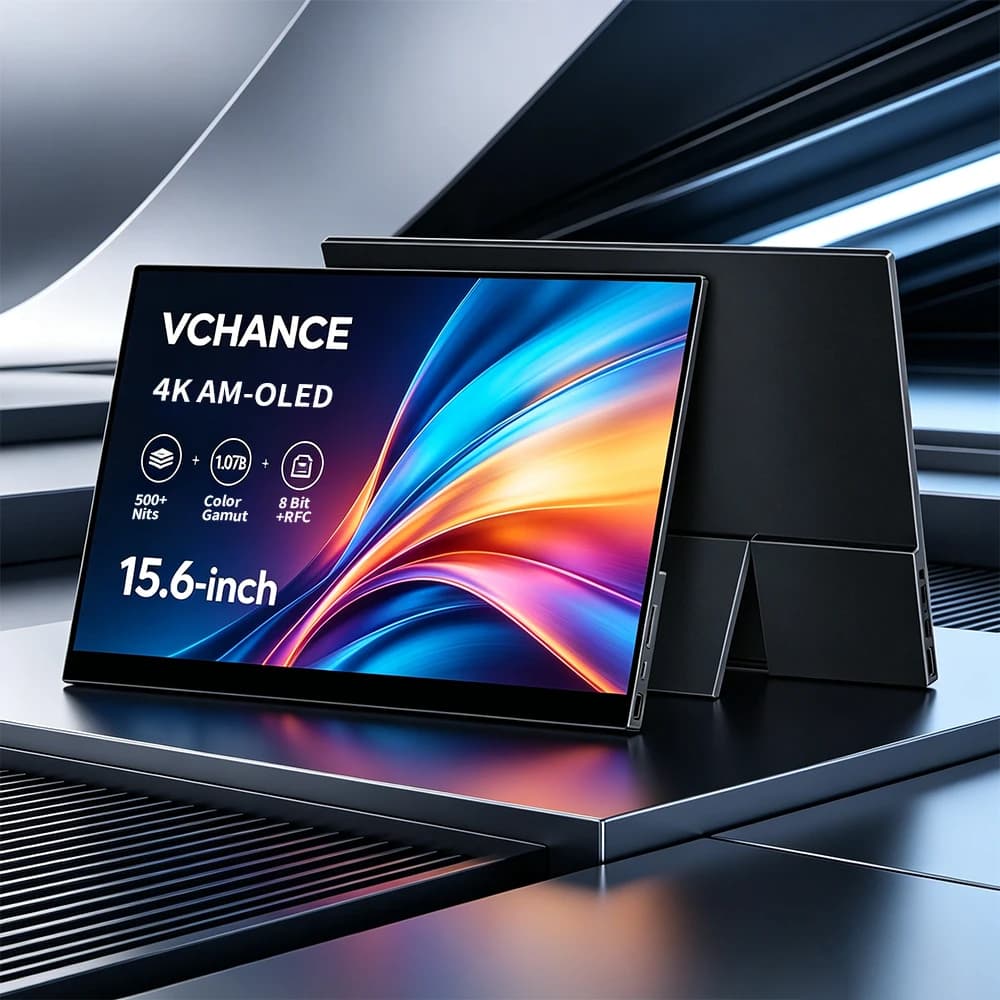 Monitor portatile OLED 4K da 15,6 pollici Monitor da gioco esterno compatibile con HDMI USB-C 550Nit per telefono MacBook portatile Xbox Switch