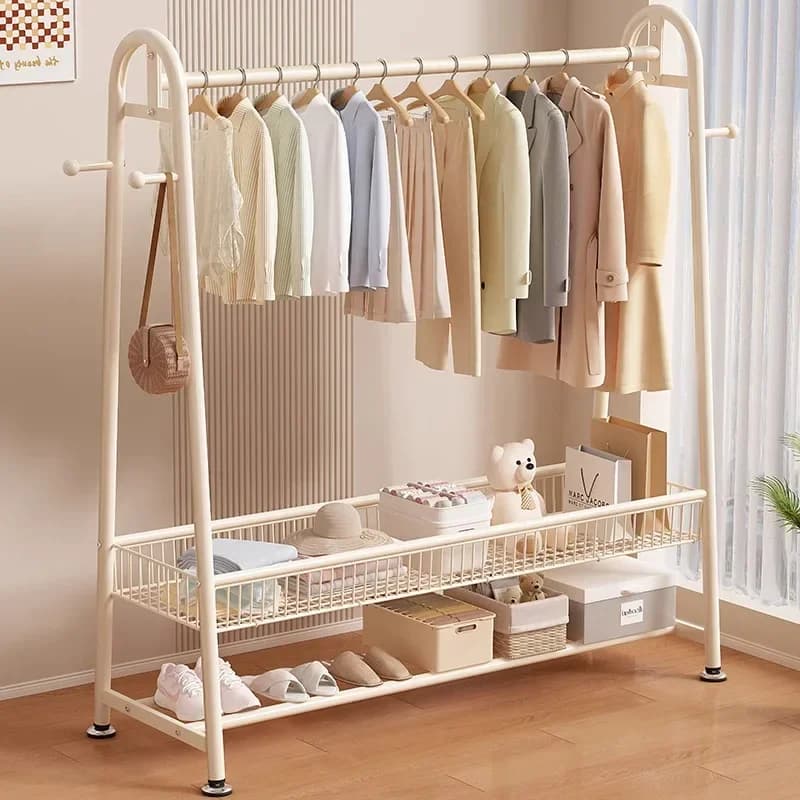 Simple Coat Rack Floor-to-ceiling Indoor Drying Rack Storage Rack Household Bedroom Floor-to-ceiling Clothes Rack Hanger premium