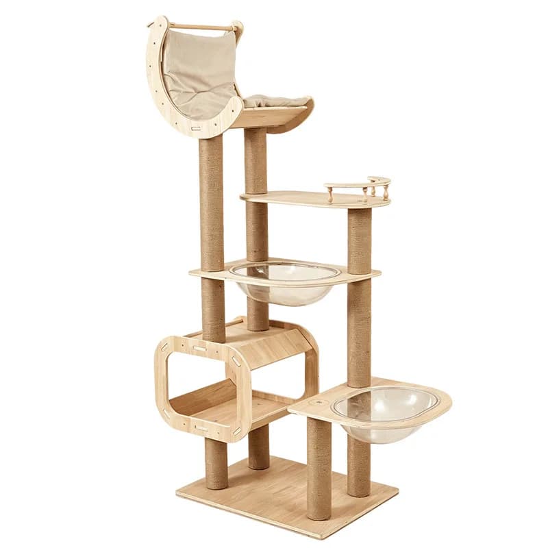 Cross-border cat climbing frame cat nest tree integrated space capsule climbing sub solid wood multi-layer board covers