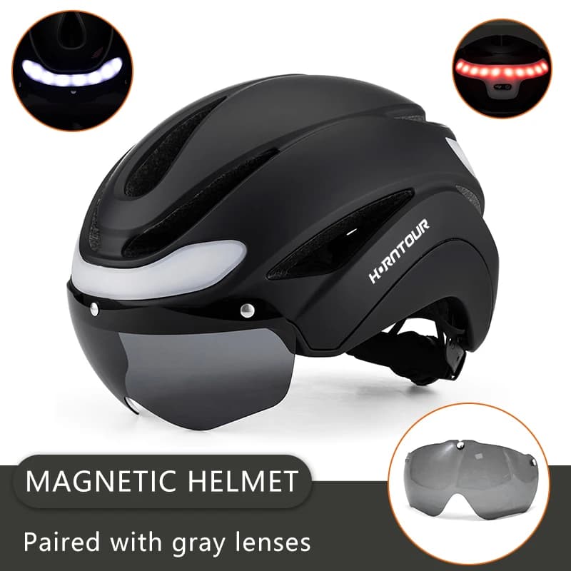 Horntour New Bicycle Helmet Running Lights Road Bike Helmet Man and woman Open Air Sports Pro Cycling Bike Cat Safety cap