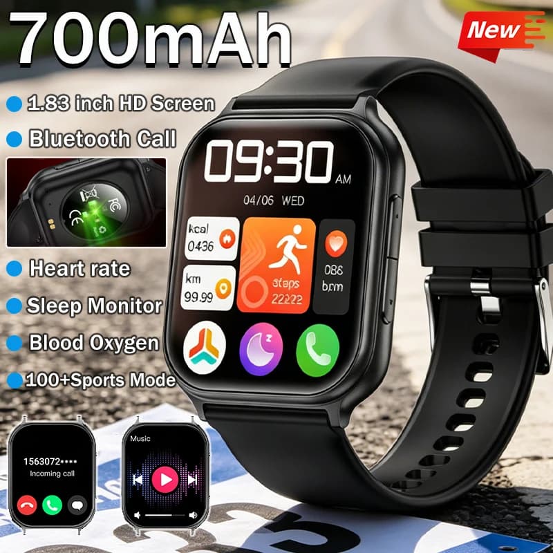 LIGE 2026 Nuovo Smartwatch 700mAh per Uomo e Donna, Sport all'Aperto, Fitness, Frequenza Cardiaca, GPS, Chiamate Bluetooth, Impermeabile IP68