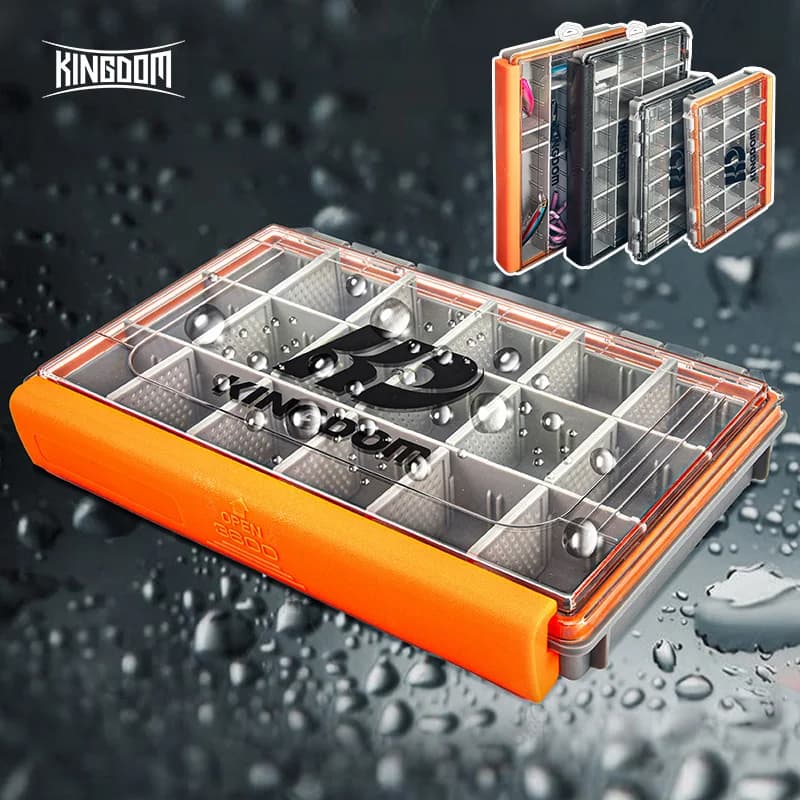Kingdom Fishing Tackle Box Trays organizer for multifunction equipment of 2 sizes with removable partitions Fishing bait box