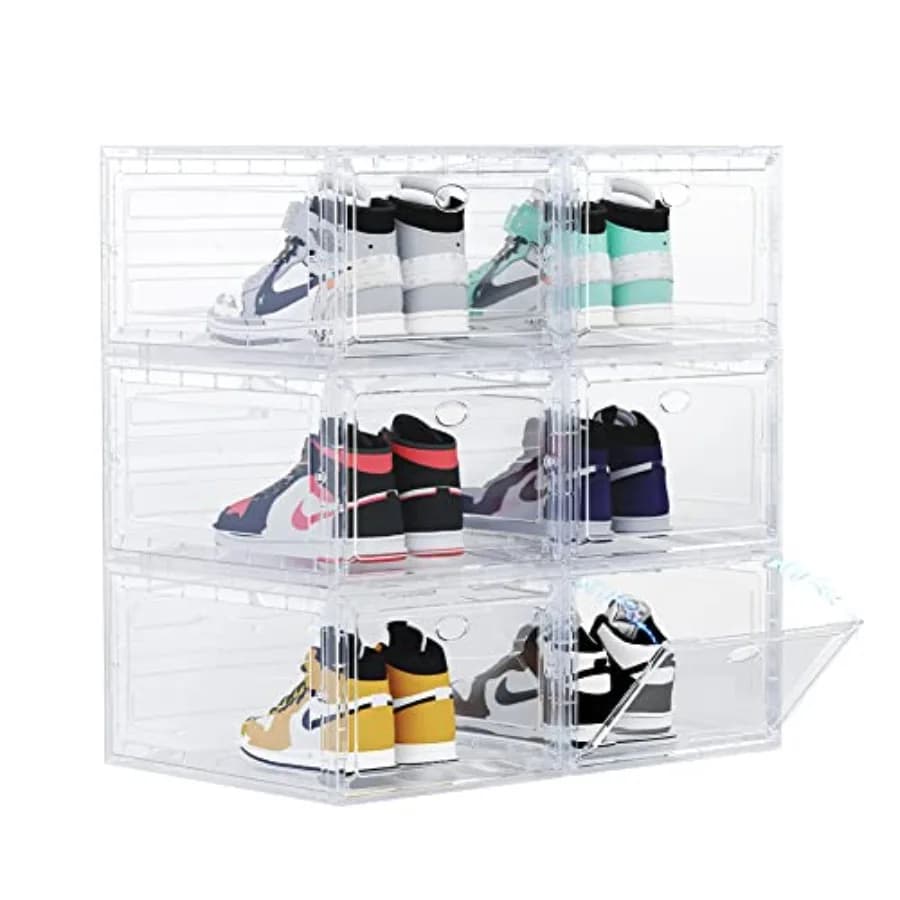 Scatola Porta Scarpe US 15 X, Contenitore Impilabile in Plastica per Organizzare Sneaker e Scarpe da Basket