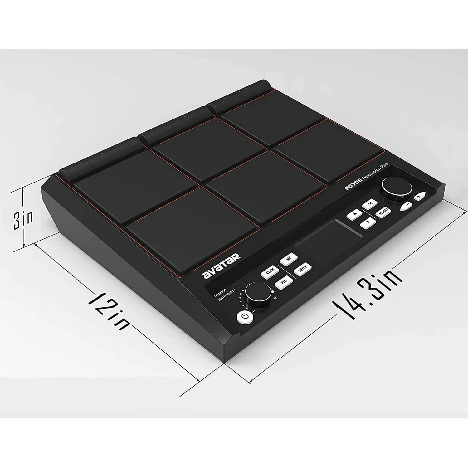 Nuovo Avatar Pd705 Percussion Sample Pad, 9 Pad in Silicone a Doppia Zona, 608 Suoni e 50 Kit, 512 MB di Memoria, Interfaccia USB MIDI