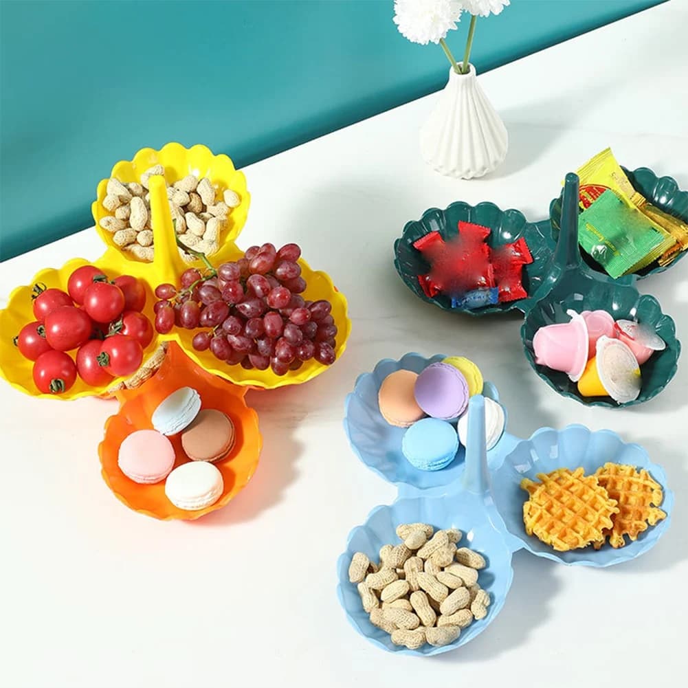 BAAJ - Cesto Portafrutta a Quattro Strati in Plastica per Soggiorno, Cesto Moderno per Frutta Secca, Decorazione Cucina