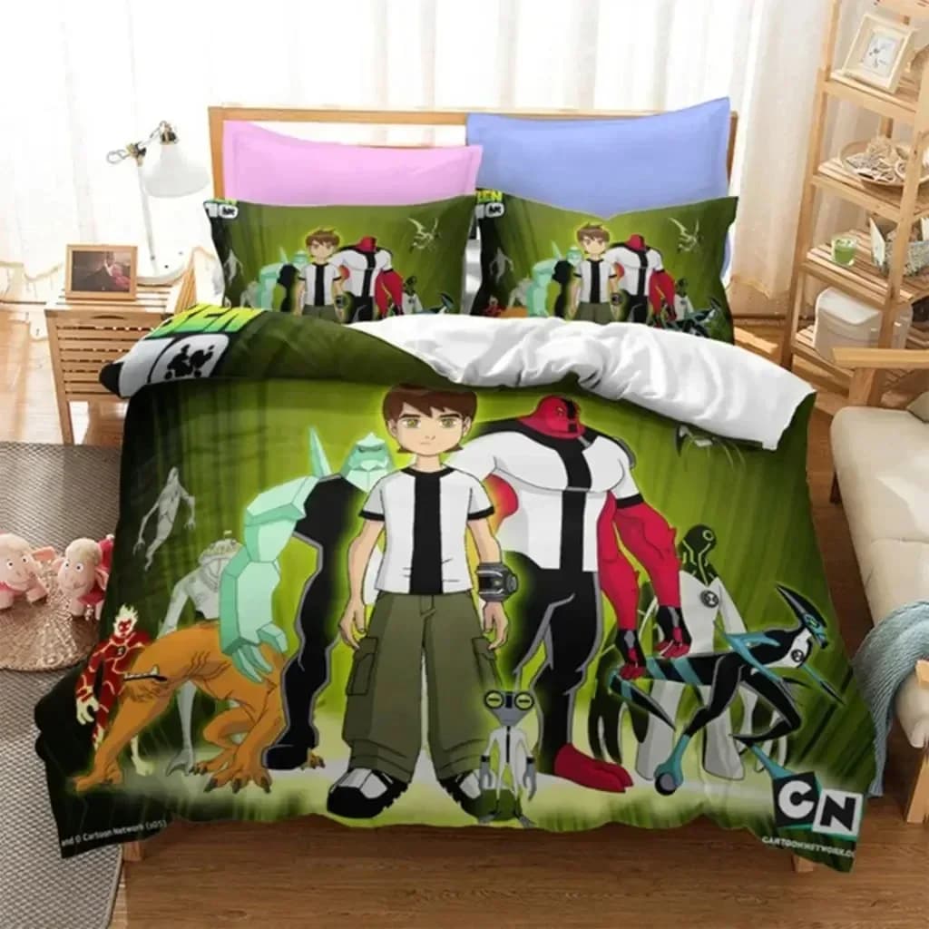 Stampa 3D B-Ben A-Alien F-Force 10 Set di biancheria da letto Adolescente Hacker Ragazzi Ragazze Twin Queen Size Copripiumino Federa Letto Bambini Adulto