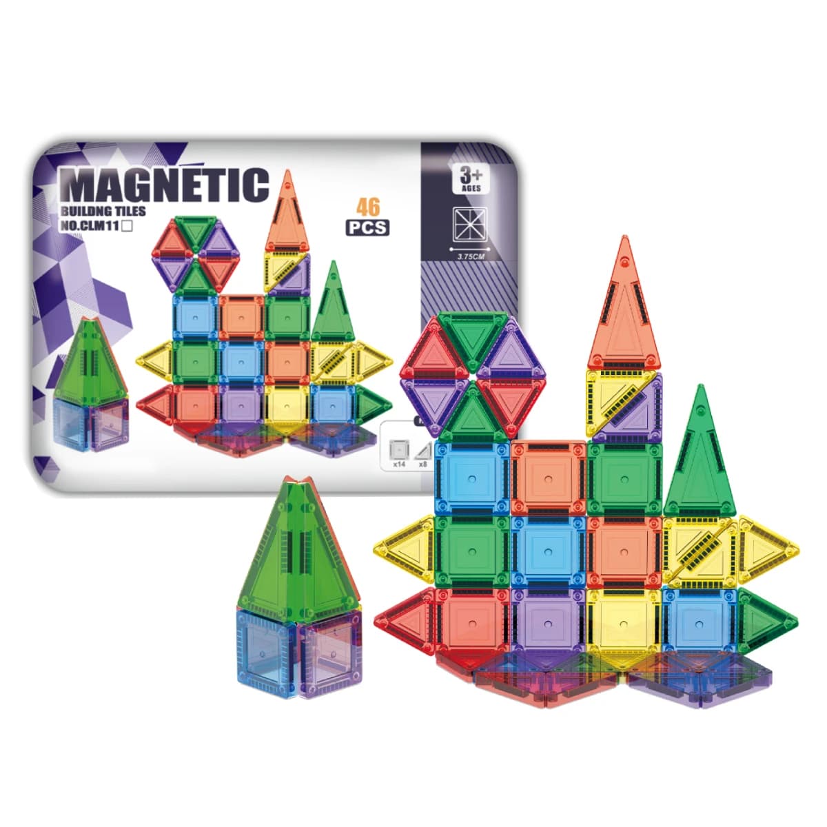 Magnetic Building Blocks Set, Educational Magnetic Tile Travel Toys Stacking Game Iron Metal Box Kids for Holiday Birthday Gifts
