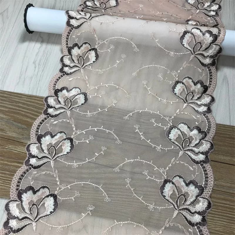 Elastico netto ricamo floreale pizzo Trim abbigliamento fai da te cucito artigianato elastico nudo maglia ricamo pizzo per Lingerie lavoro ad ago