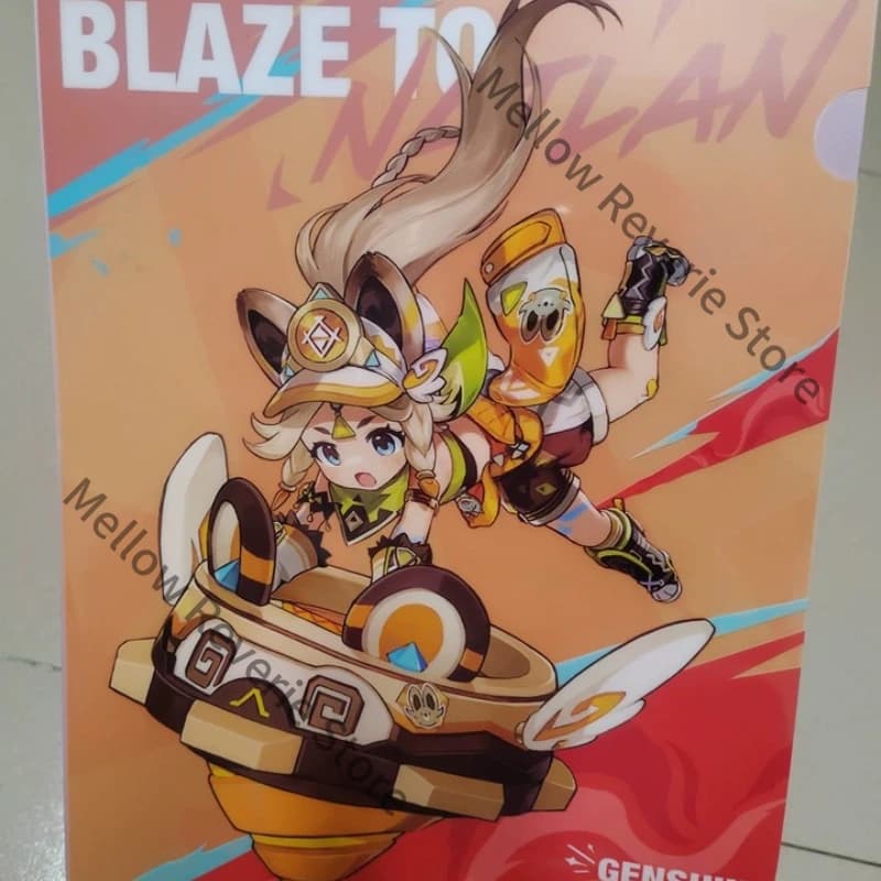 Genshin Impact Friend Gift Goods Colleagues Anime Folder Student Interlayer Kinich Mualani Kachina Series File Ambitus Cosplay