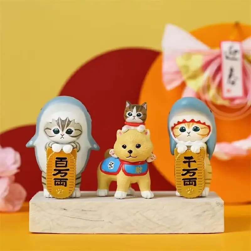 Blind Box Cat Action Doll, Decorazione Carina per la Camera da Letto, Giocattolo Anime Kawaii, Ornamento da Scrivania, Souvenir Regalo per Ragazze, Regalo da Collezione