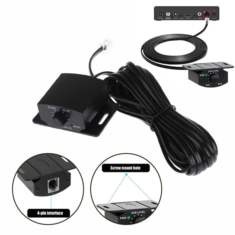 Set di manopole di regolazione del volume dell'amplificatore audio per auto da 1 pezzo con cavo lungo Controller per basso remoto per connessione semplice