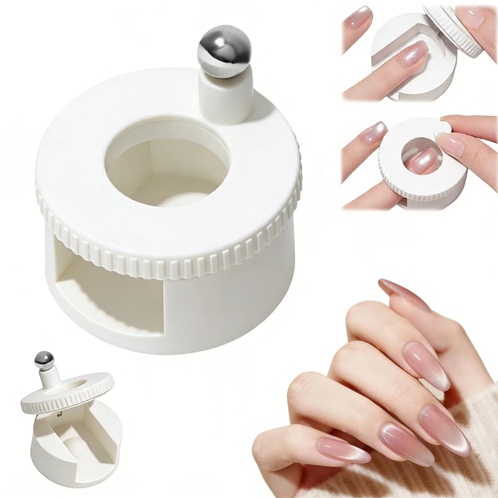 Rotating Magnet Effect Cat Eye for Nails, Innovative and Powerful Automatic Magnetic Instrument for Nail Art with Gel Nail Polish